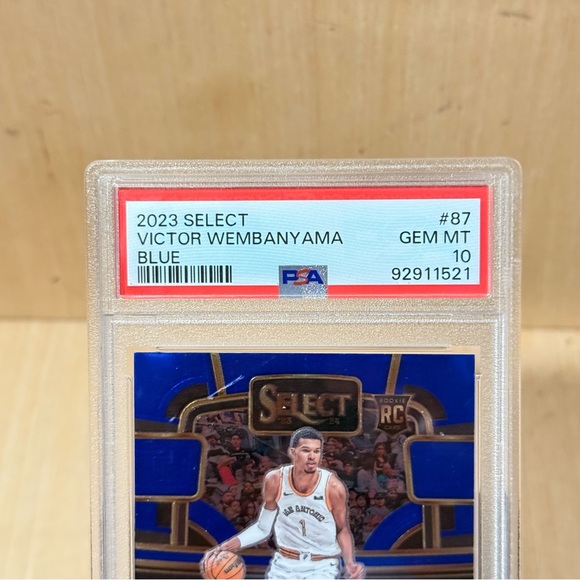 2023-24 Select Victor Wembanyama Concourse Blue Prizm Rookie RC #87 PSA 10-Read - Picture 2 of 10